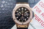 H6 Swiss Hublot Big Bang 7750 Chronograph Rose Gold Case Diamond Pave Bezel 44 MM Automatic Watch